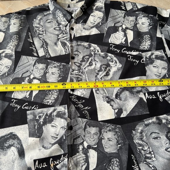 CAFE HOLLYWOOD  vintage movie stars print shirt in size XXL designed in Italy - Picture 3 of 13